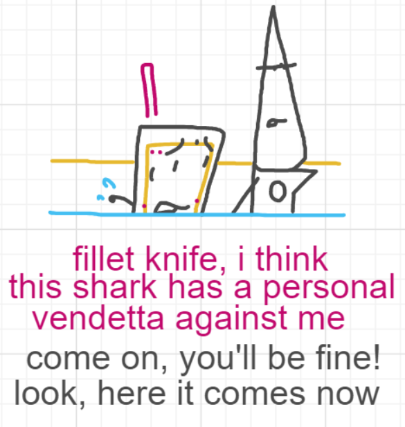 A panel from Running Duos, episode four of the Board Boards object show by Furretwalk/WalkingFurret.